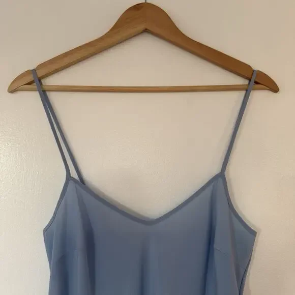 Veronica Beard Dusty Blue V Neck Mini Slip Dress A Line Size XS Vacation Summer - Picture 2 of 7